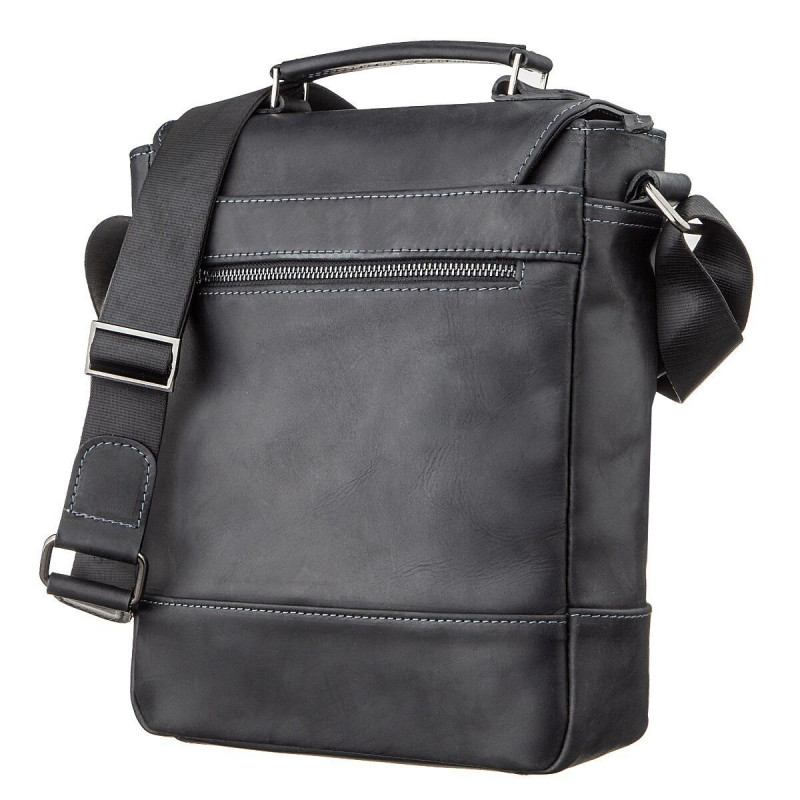 Сумка мужская SHVIGEL из винтажной кожи Черная