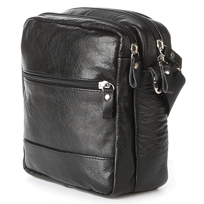 Сумка мужская SHVIGEL кожаная Черная