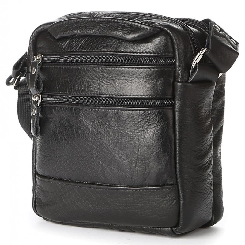 Сумка мужская SHVIGEL кожаная Черная