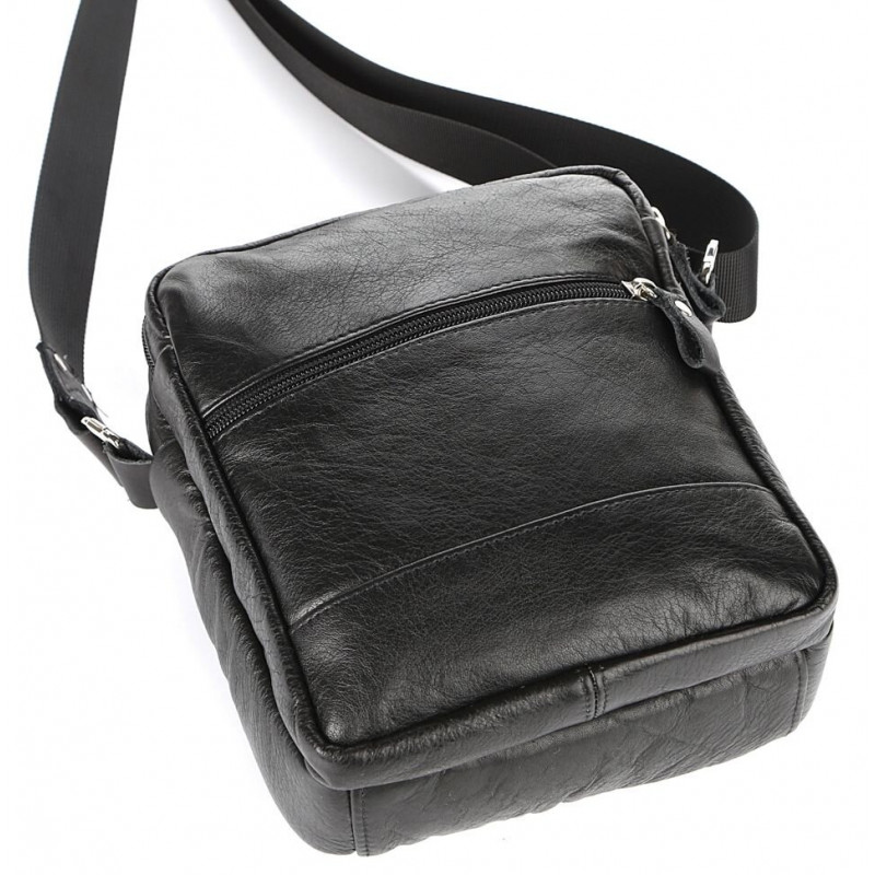 Сумка мужская SHVIGEL кожаная Черная