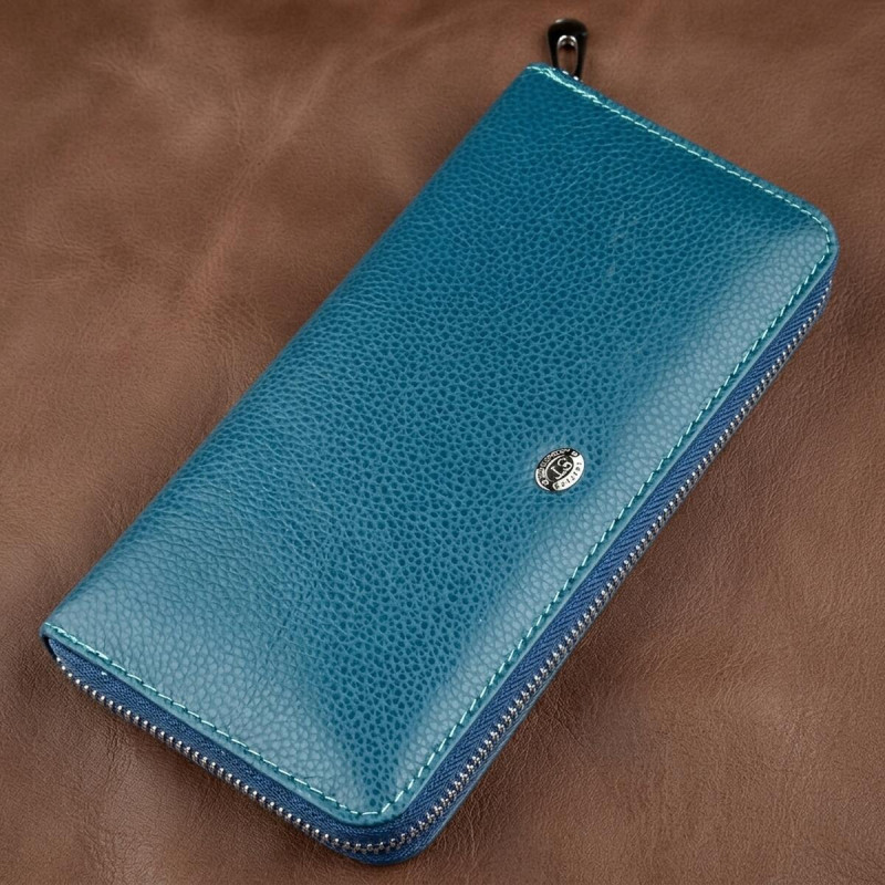 Жіночий клатч-візитниця ST Leather Блакитний