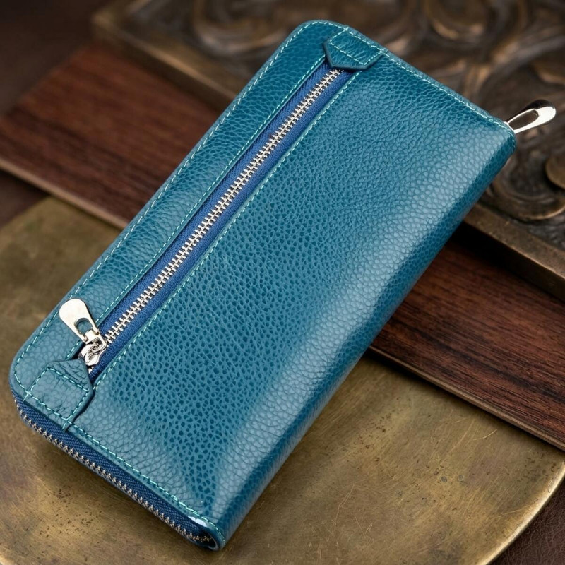 Жіночий клатч-візитниця ST Leather Блакитний