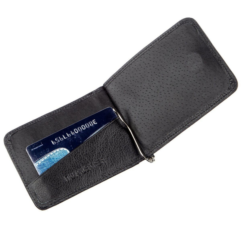Кожаный мужской зажим на магните ST Leather Черный