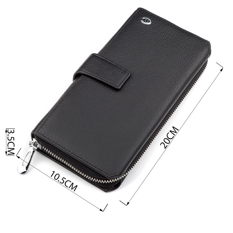 Мужской кошелек ST Leather (ST) стильный Черный