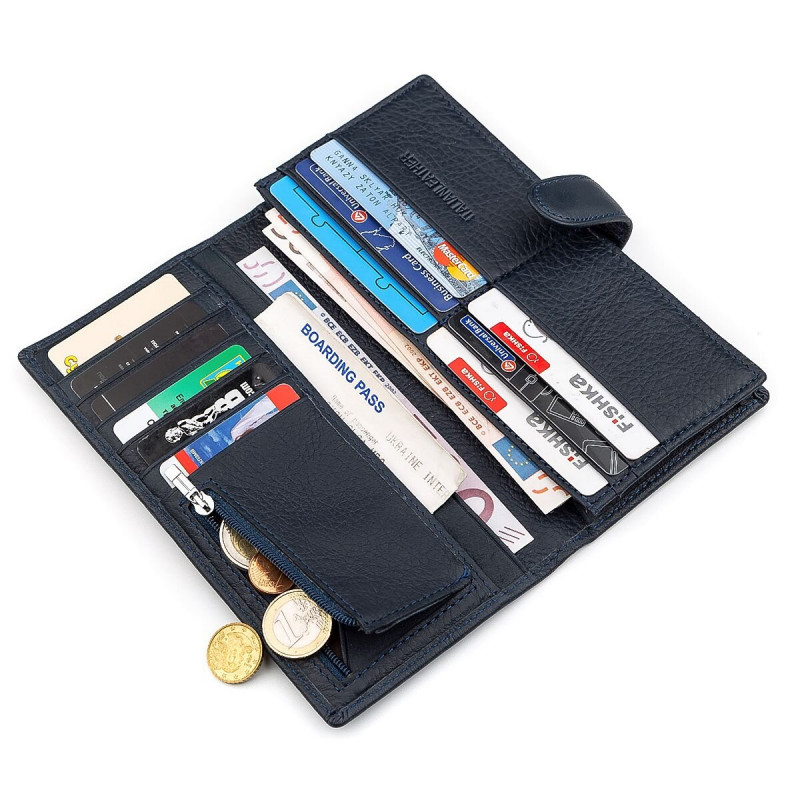 Мужской купюрник ST Leather (ST) кожаный Синий