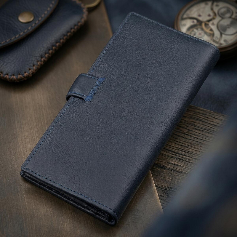 Мужской купюрник ST Leather (ST) кожаный Синий