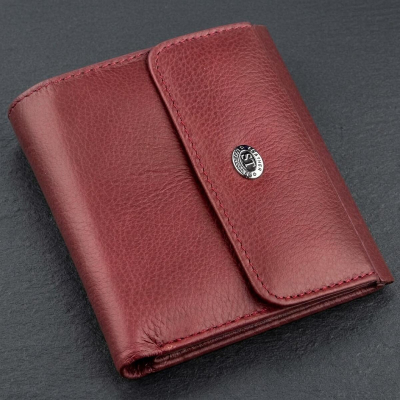 Невеликий жіночий гаманець з монетницьою ST Leather Бордовий