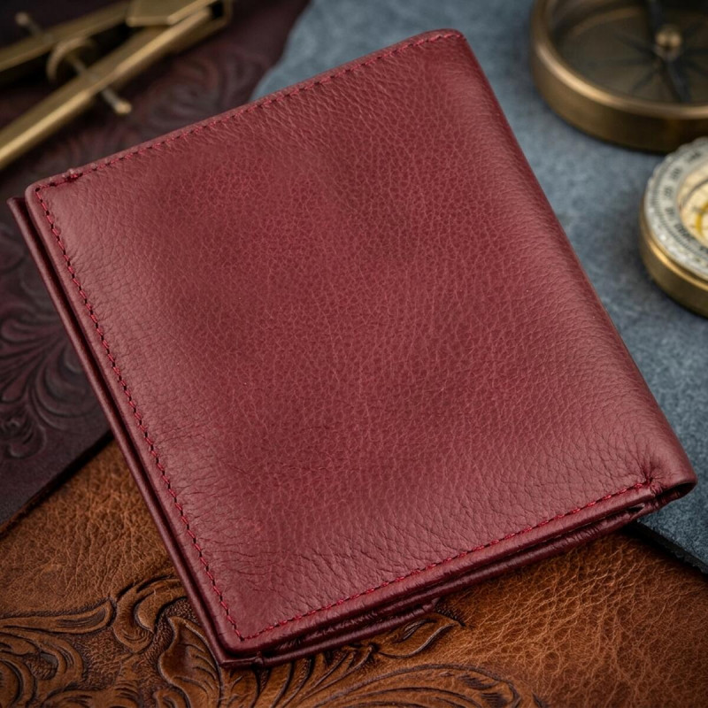 Невеликий жіночий гаманець з монетницьою ST Leather Бордовий