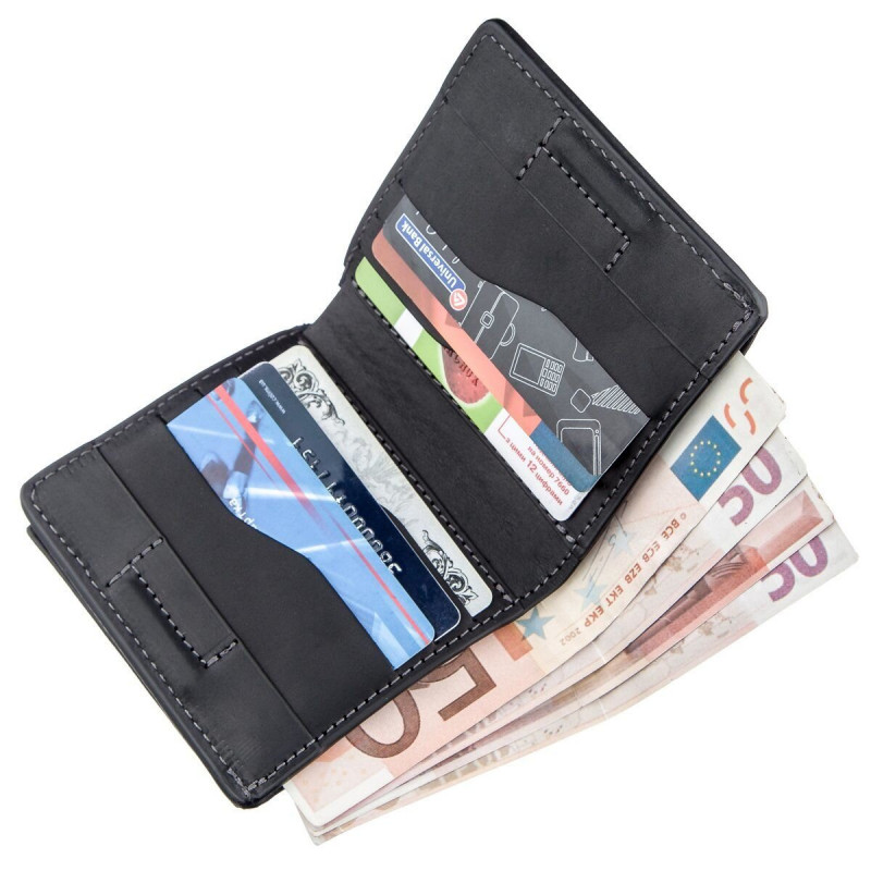 Оригинальное портмоне унисекс с накладной монетницей GRANDE PELLE Черное