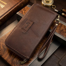 Чоловічий шкіряний клатч для карток купюр та документів SHVIGEL Коричневий