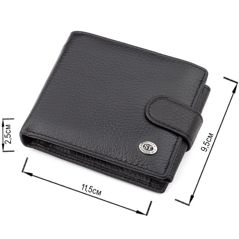 Мужской кошелек ST Leather (ST) натуральная кожа Черный