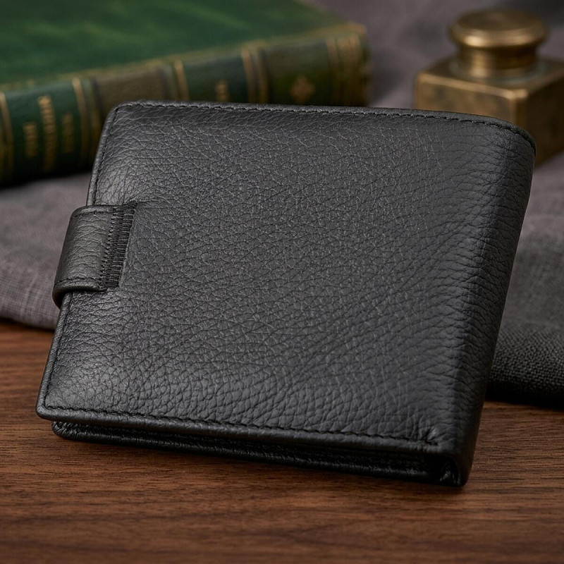Мужской кошелек ST Leather (ST) натуральная кожа Черный