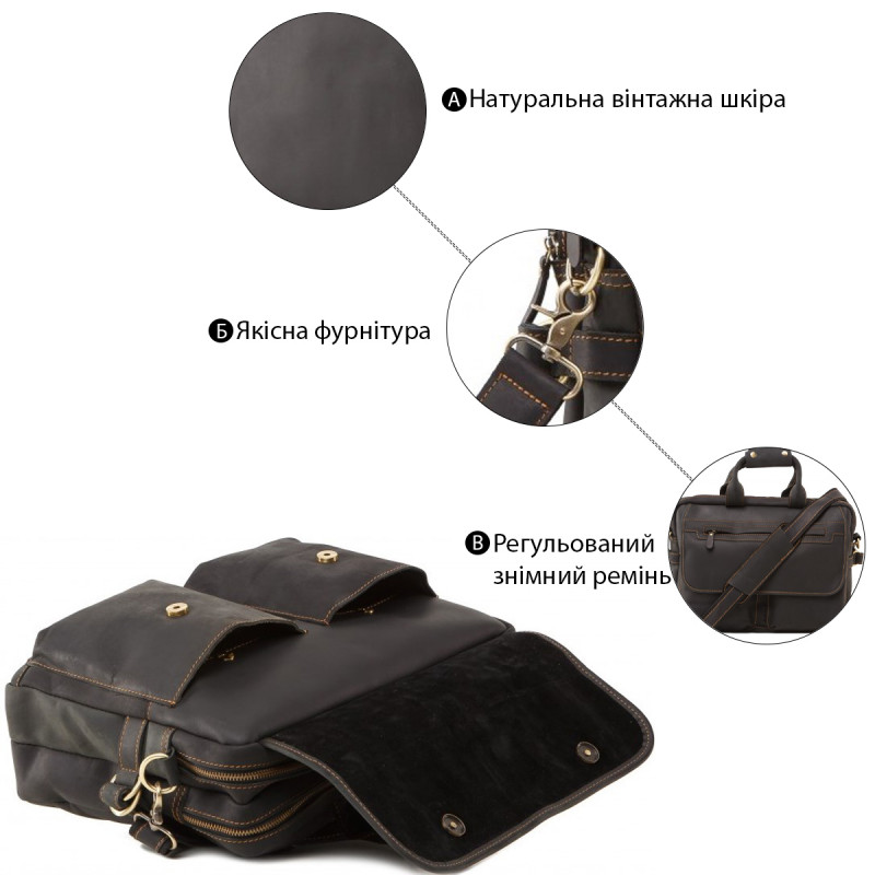 Сумка Vintage из винтажной кожи Коричневая