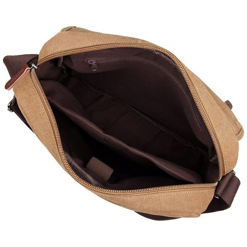 Сумка чоловіча Vintage текстильна Коричнева