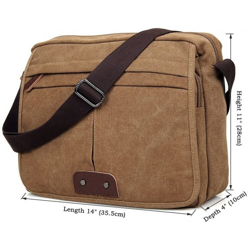 Сумка чоловіча Vintage текстильна Коричнева