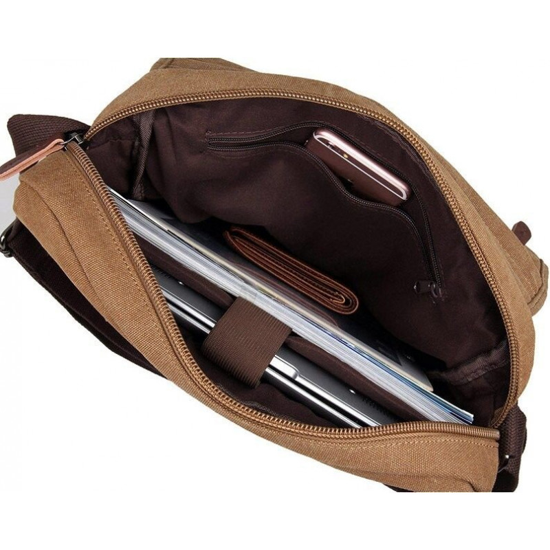 Сумка чоловіча Vintage текстильна Коричнева