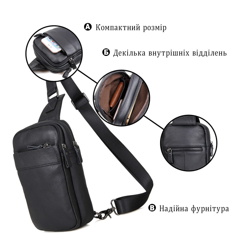 Сумка чоловіча Vintage Чорна