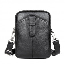 Сумка чоловіча шкіряна флотар Vintage Чорна