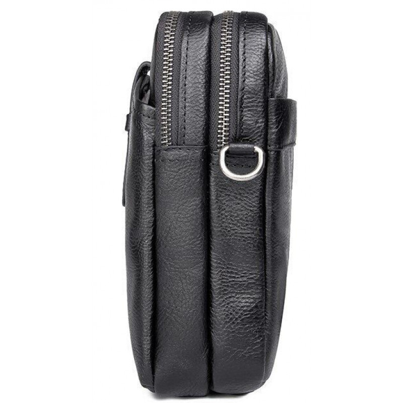 Сумка чоловіча шкіряна флотар Vintage Чорна