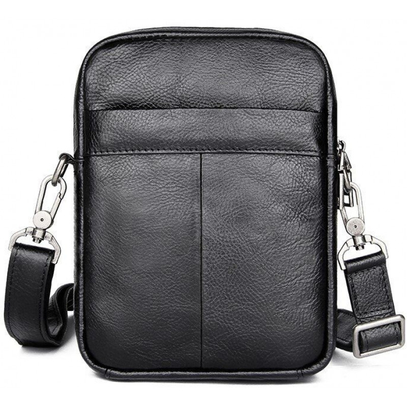 Сумка чоловіча шкіряна флотар Vintage Чорна