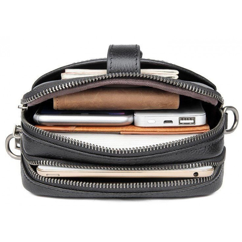 Сумка чоловіча шкіряна флотар Vintage Чорна