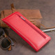 Горизонтальный тонкий кошелек из кожи женский ST Leather Красный