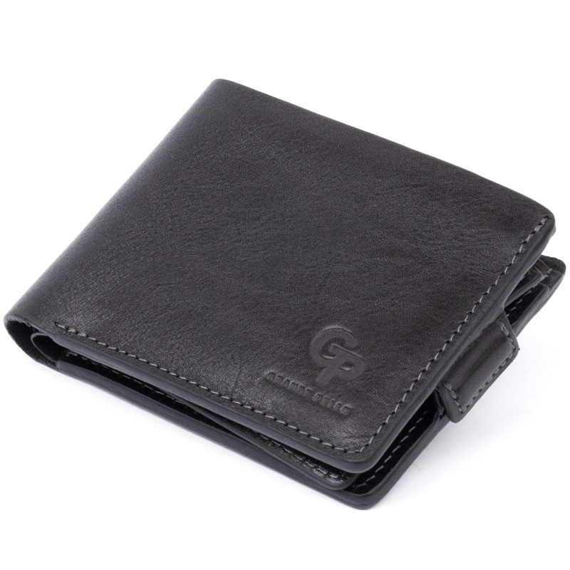 Портмоне горизонтальне Amico на магніті на два відділення GRANDE PELLE Чорне