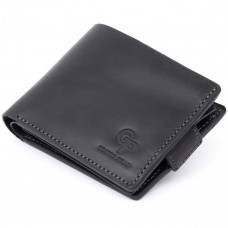Портмоне горизонтальне Amico на магніті на два відділення матове GRANDE PELLE Чорне