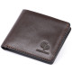 Якісне портмоне в гладкій шкірі на магнітах GRANDE PELLE Коричневе