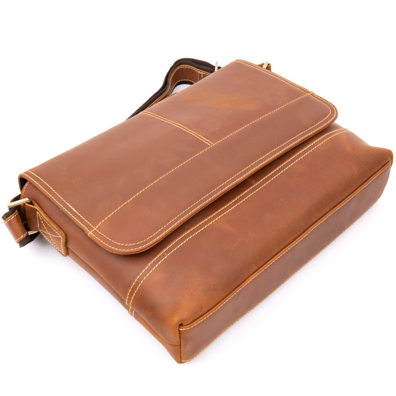 Сумка матова чоловіча почтальонка Vintage Руда