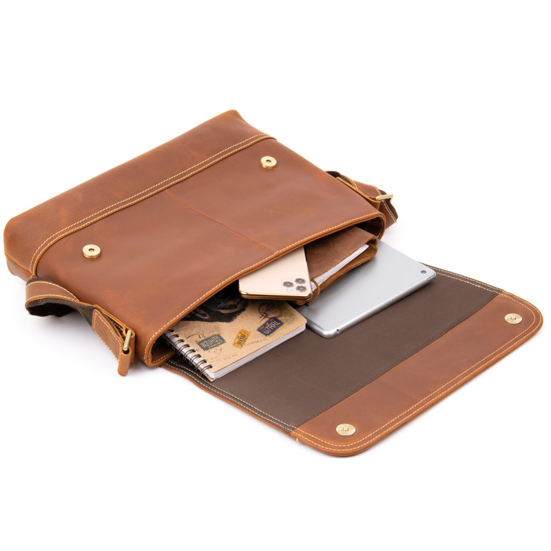 Сумка матова чоловіча почтальонка Vintage Руда