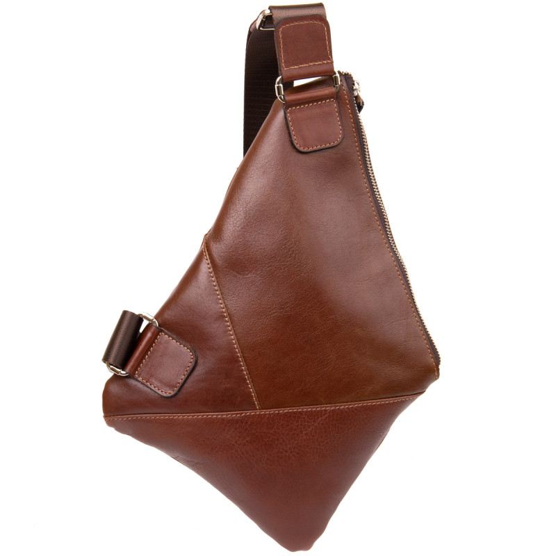Стильна шкіряна чоловіча сумка через плече GRANDE PELLE Коричневий