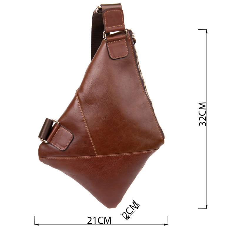 Стильна шкіряна чоловіча сумка через плече GRANDE PELLE Коричневий