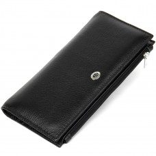 Практичный женский кожаный кошелек ST Leather  Черный
