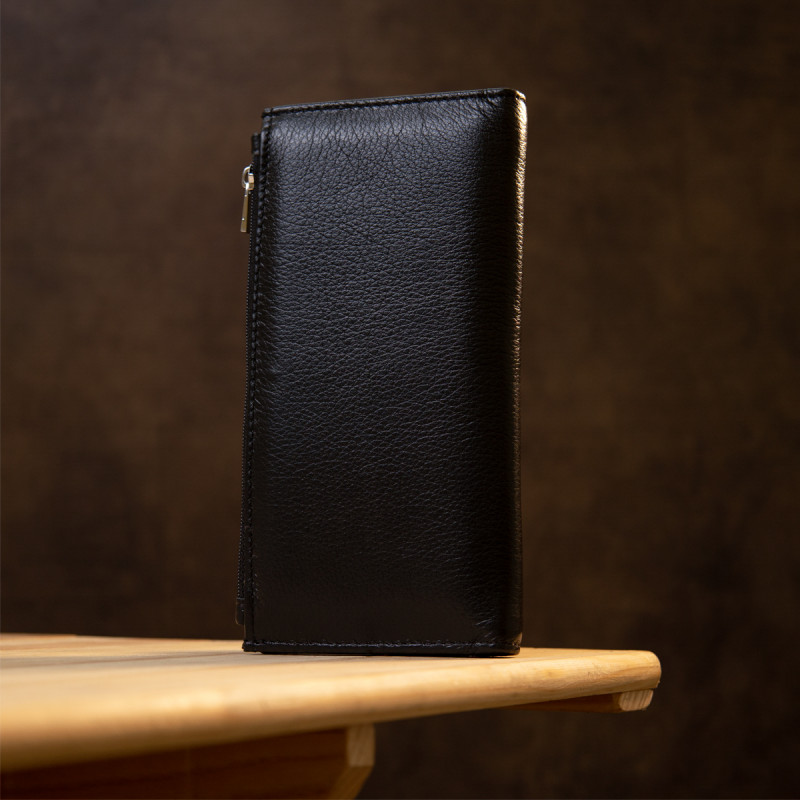 Практичный женский кожаный кошелек ST Leather  Черный