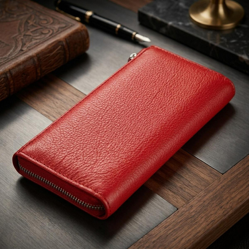 Жіночий шкіряний гаманець ST Leather Червоний