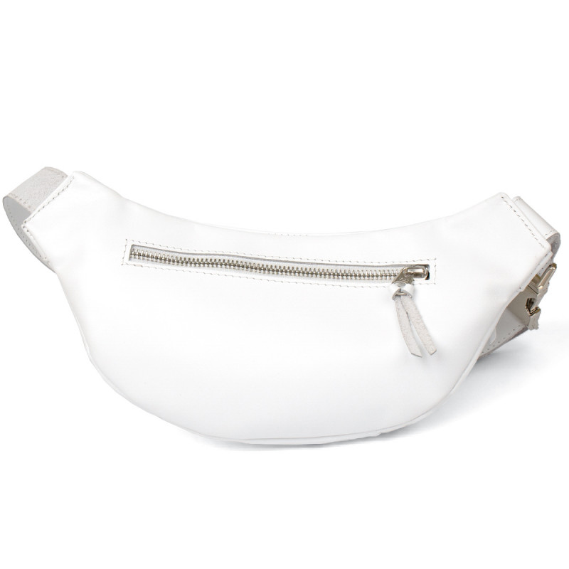 Стильна шкіряна сумка на пояс GRANDE PELLE Білий