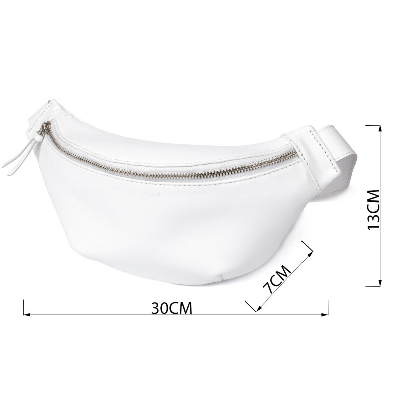 Стильна шкіряна сумка на пояс GRANDE PELLE Білий