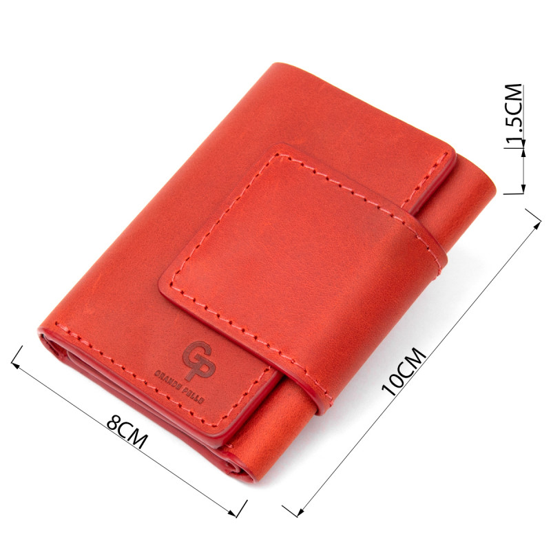 Матовое винтажное портмоне GRANDE PELLE Красный