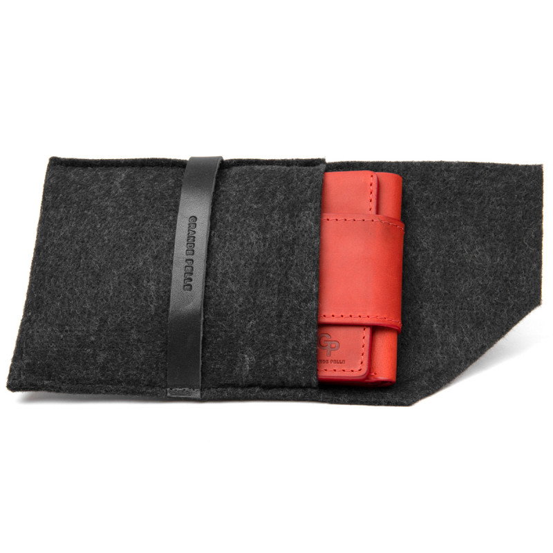 Матовое винтажное портмоне GRANDE PELLE Красный