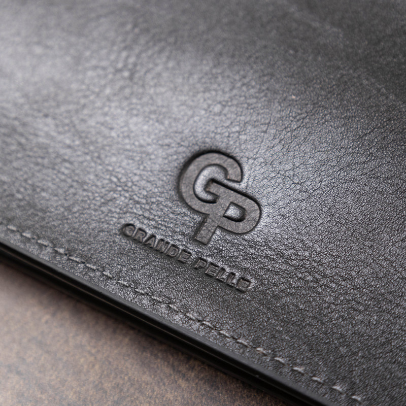 Практичне стильне портмоне унісекс GRANDE PELLE Чорний