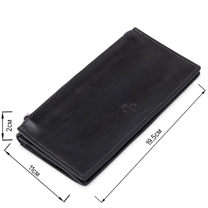 Практичне стильне портмоне унісекс GRANDE PELLE Чорний