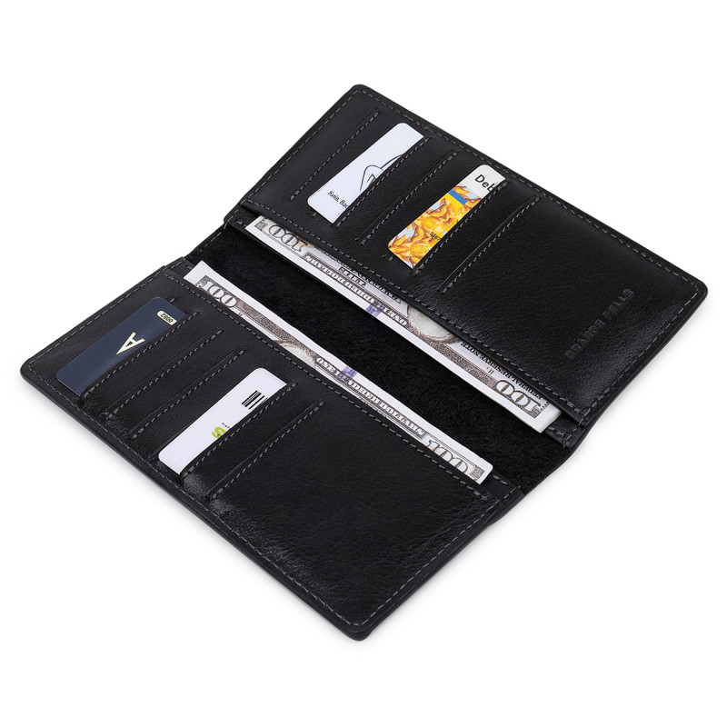 Практичне чоловіче портмоне GRANDE PELLE Чорний