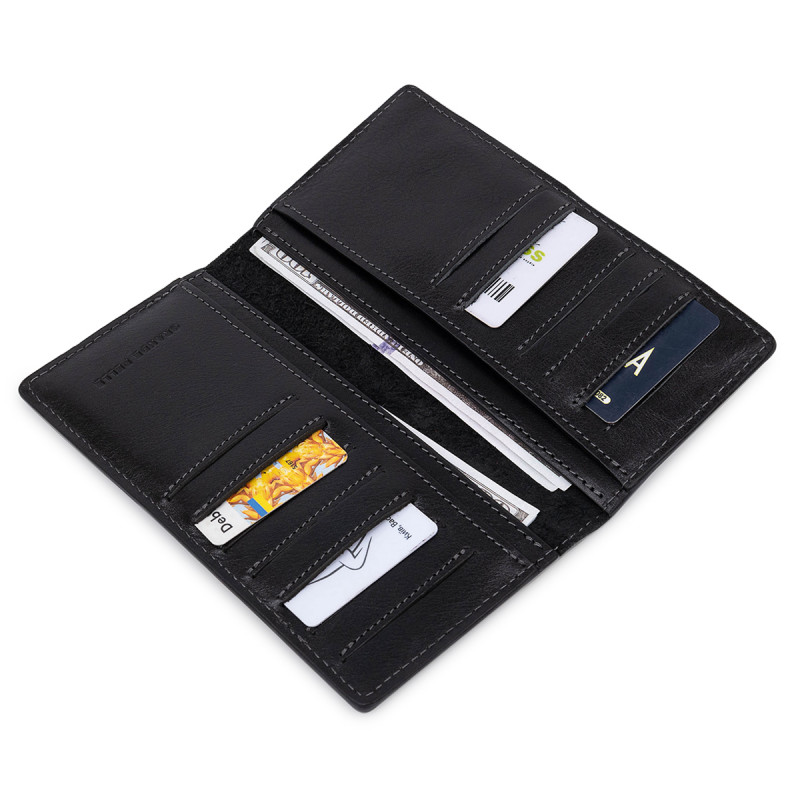 Практичне чоловіче портмоне GRANDE PELLE Чорний