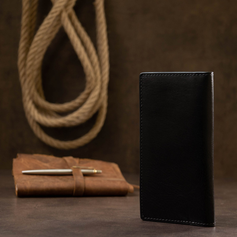 Практичне чоловіче портмоне GRANDE PELLE Чорний