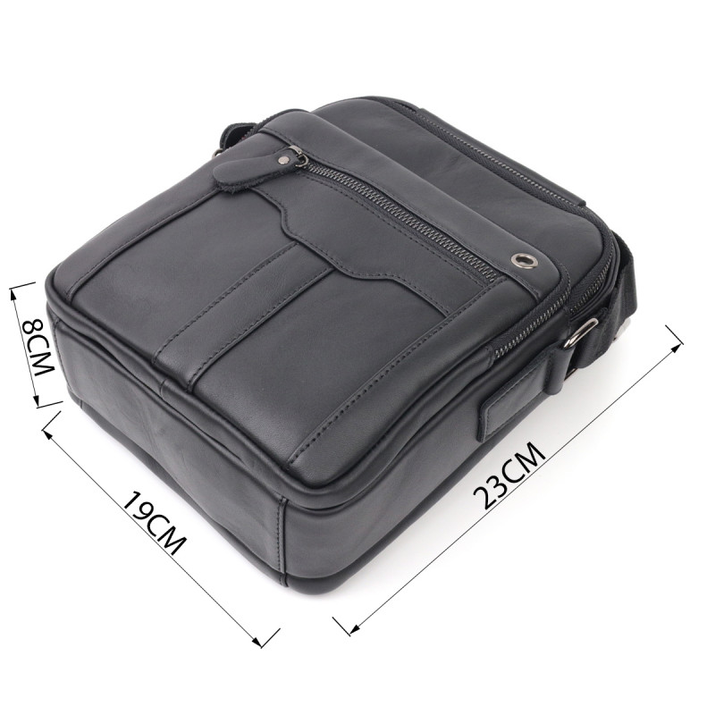 Сумка чоловіча Vintage шкіряна Чорний