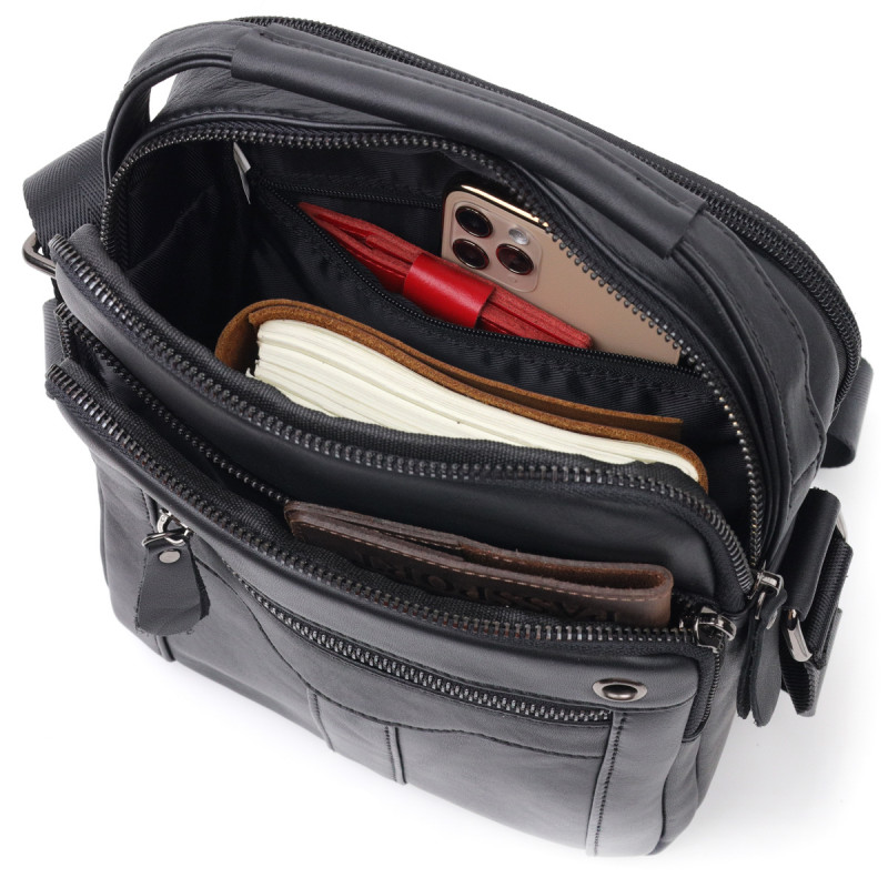 Сумка чоловіча Vintage шкіряна Чорний