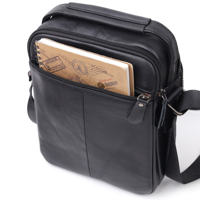 Сумка чоловіча Vintage шкіряна Чорний