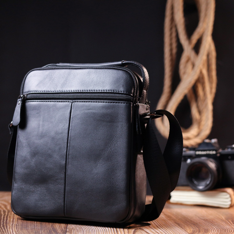 Сумка чоловіча Vintage шкіряна Чорний