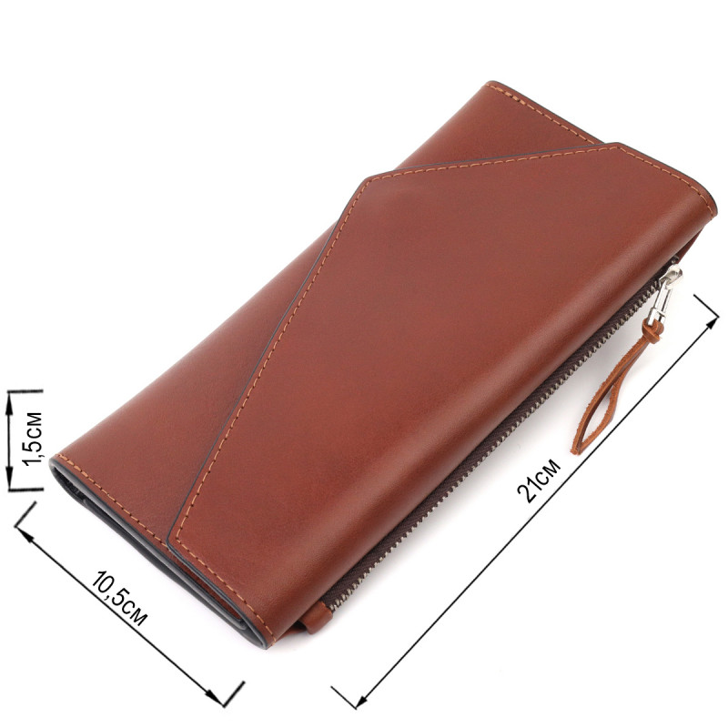 Практичне чоловіче портмоне Grande Pelle Коричневий